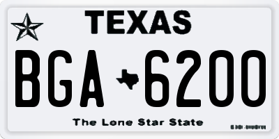 TX license plate BGA6200