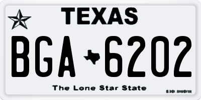 TX license plate BGA6202