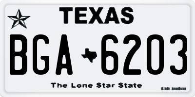 TX license plate BGA6203