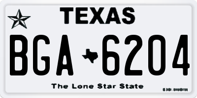 TX license plate BGA6204