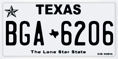 TX license plate BGA6206