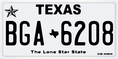 TX license plate BGA6208