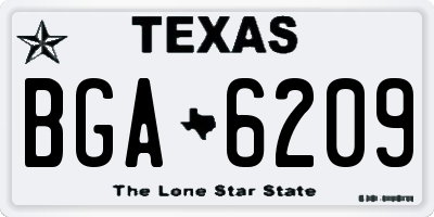 TX license plate BGA6209