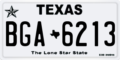 TX license plate BGA6213