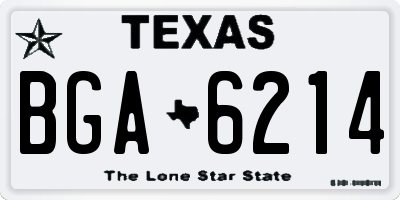 TX license plate BGA6214