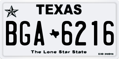 TX license plate BGA6216