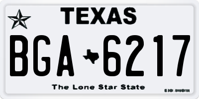 TX license plate BGA6217