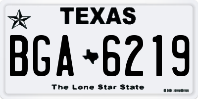 TX license plate BGA6219