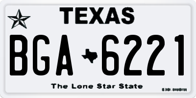 TX license plate BGA6221