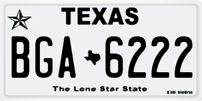 TX license plate BGA6222
