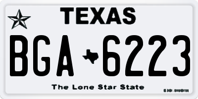 TX license plate BGA6223