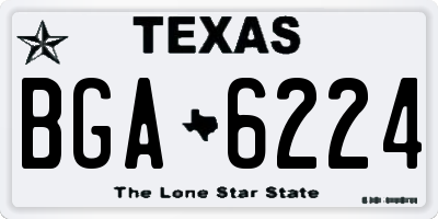 TX license plate BGA6224