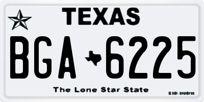 TX license plate BGA6225