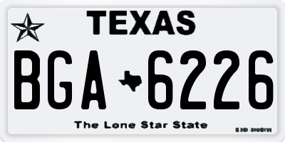 TX license plate BGA6226
