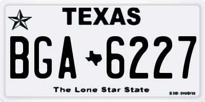 TX license plate BGA6227