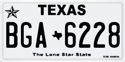 TX license plate BGA6228