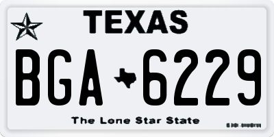 TX license plate BGA6229