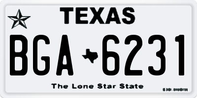 TX license plate BGA6231