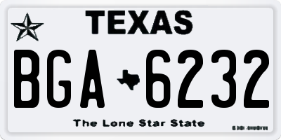 TX license plate BGA6232