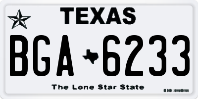 TX license plate BGA6233