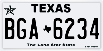 TX license plate BGA6234