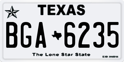TX license plate BGA6235