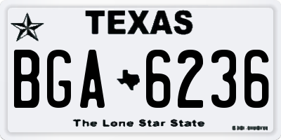 TX license plate BGA6236