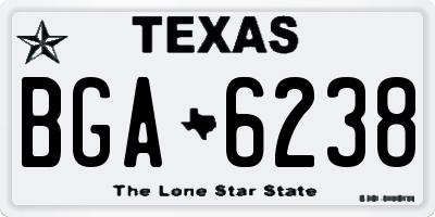 TX license plate BGA6238