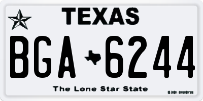 TX license plate BGA6244