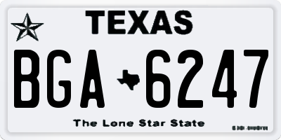 TX license plate BGA6247