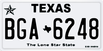 TX license plate BGA6248