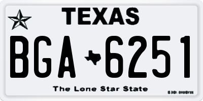 TX license plate BGA6251