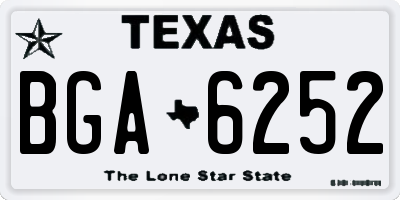 TX license plate BGA6252