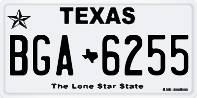 TX license plate BGA6255