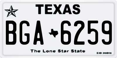 TX license plate BGA6259