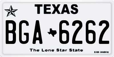 TX license plate BGA6262