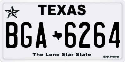 TX license plate BGA6264