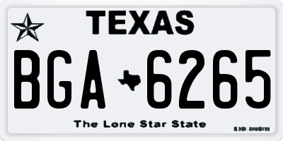 TX license plate BGA6265