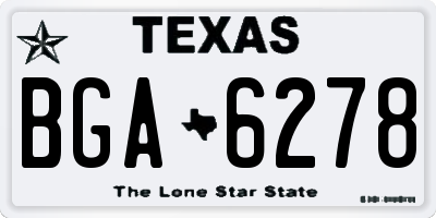 TX license plate BGA6278