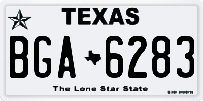 TX license plate BGA6283