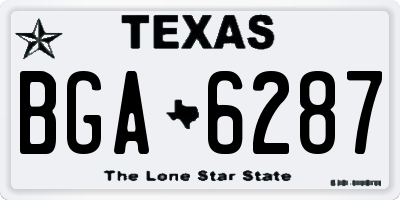 TX license plate BGA6287