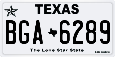 TX license plate BGA6289