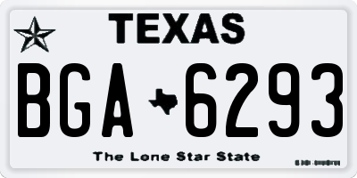 TX license plate BGA6293