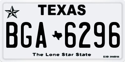 TX license plate BGA6296