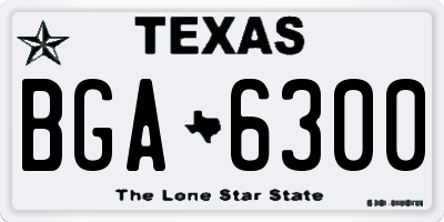 TX license plate BGA6300