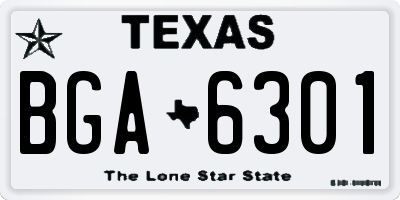 TX license plate BGA6301