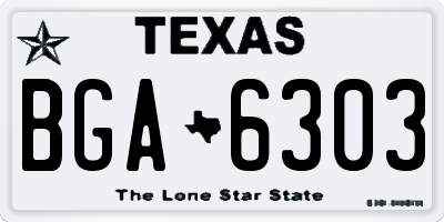 TX license plate BGA6303