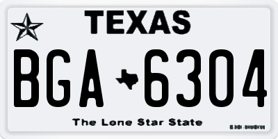 TX license plate BGA6304