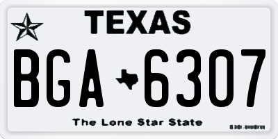 TX license plate BGA6307