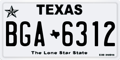 TX license plate BGA6312
